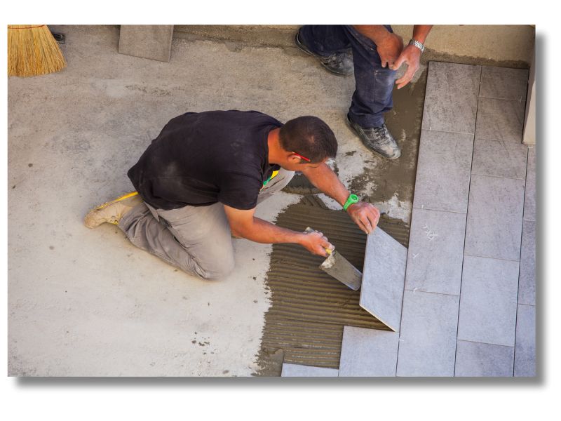 Tile flooring installation in Seekonk