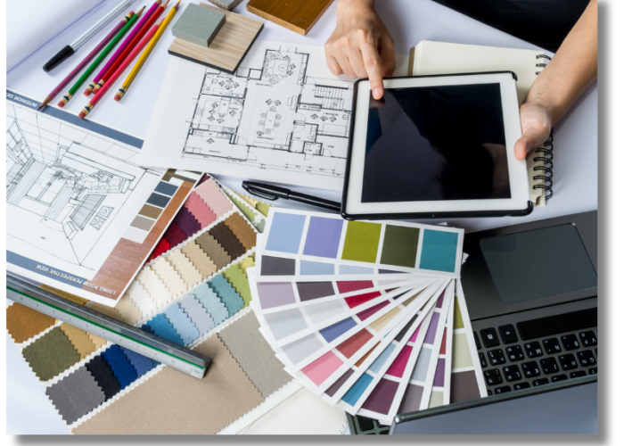 Planning for construction work with color palettes.